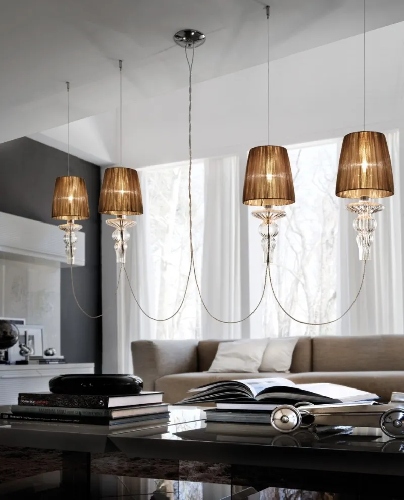 GADORA SL Evi Style lampa wisząca - Bordowy - S2L- szer. 90cm