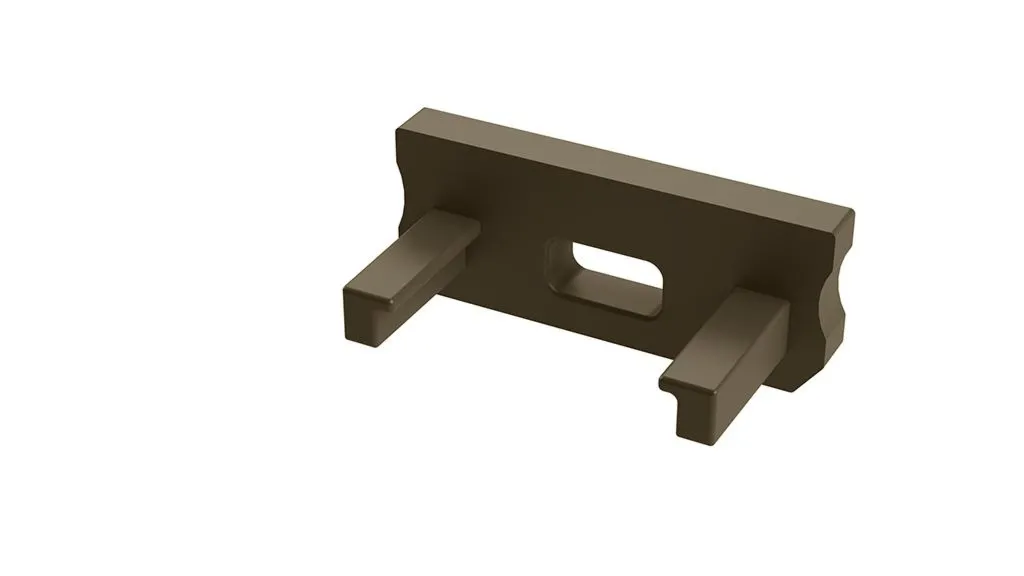 ZAŚLEPKA do profilu D Lumines - Aluminium - Z otworem - Szary