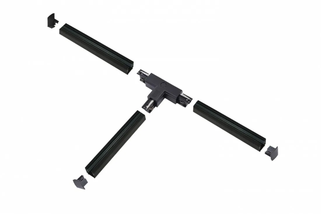 ZESTAW T szyny+łącznik T+zaślepki AZzardo - 3x1,5 metra - Biały