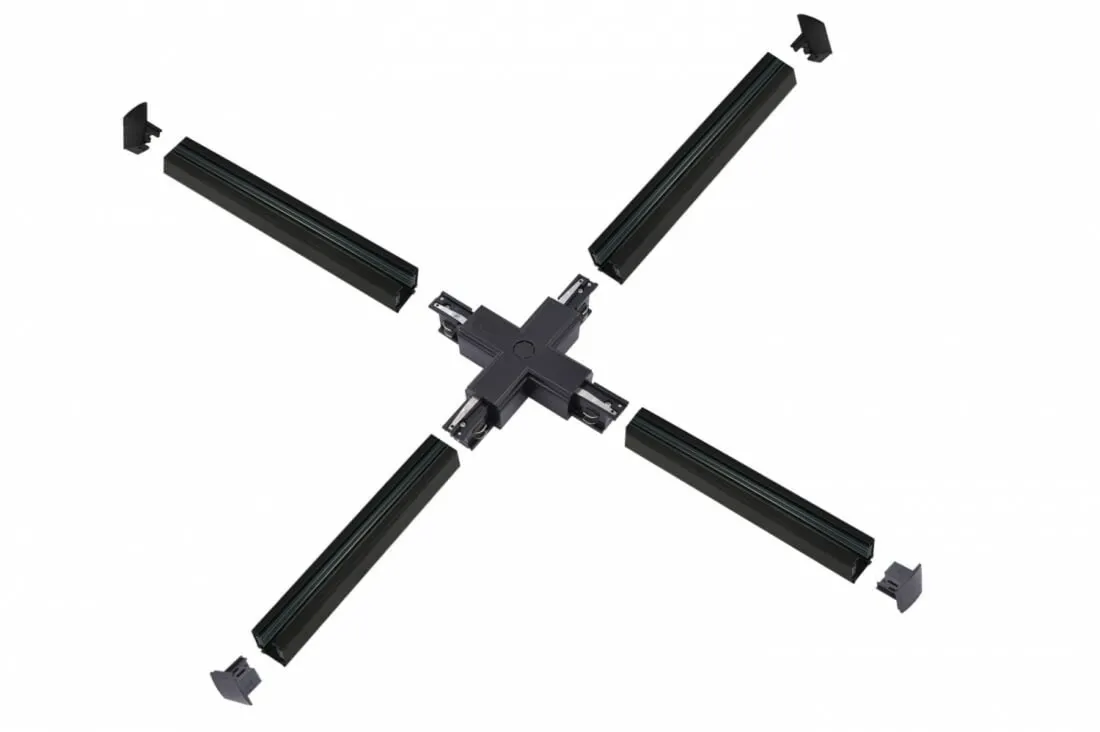 ZESTAW X szyny+łącznik X+zaślepki AZzardo - 4x1,5 metra - Biały