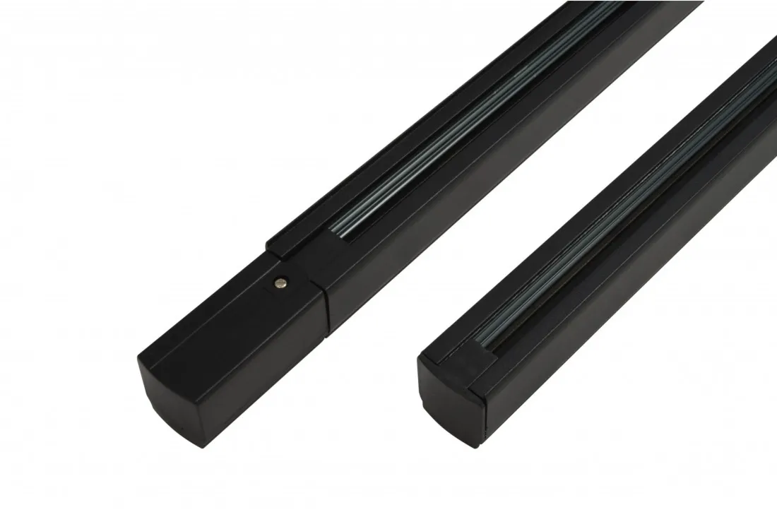 ZESTAW I szyna+zasilanie końcowe+zaślepka AZzardo - Czarny - 3 metry