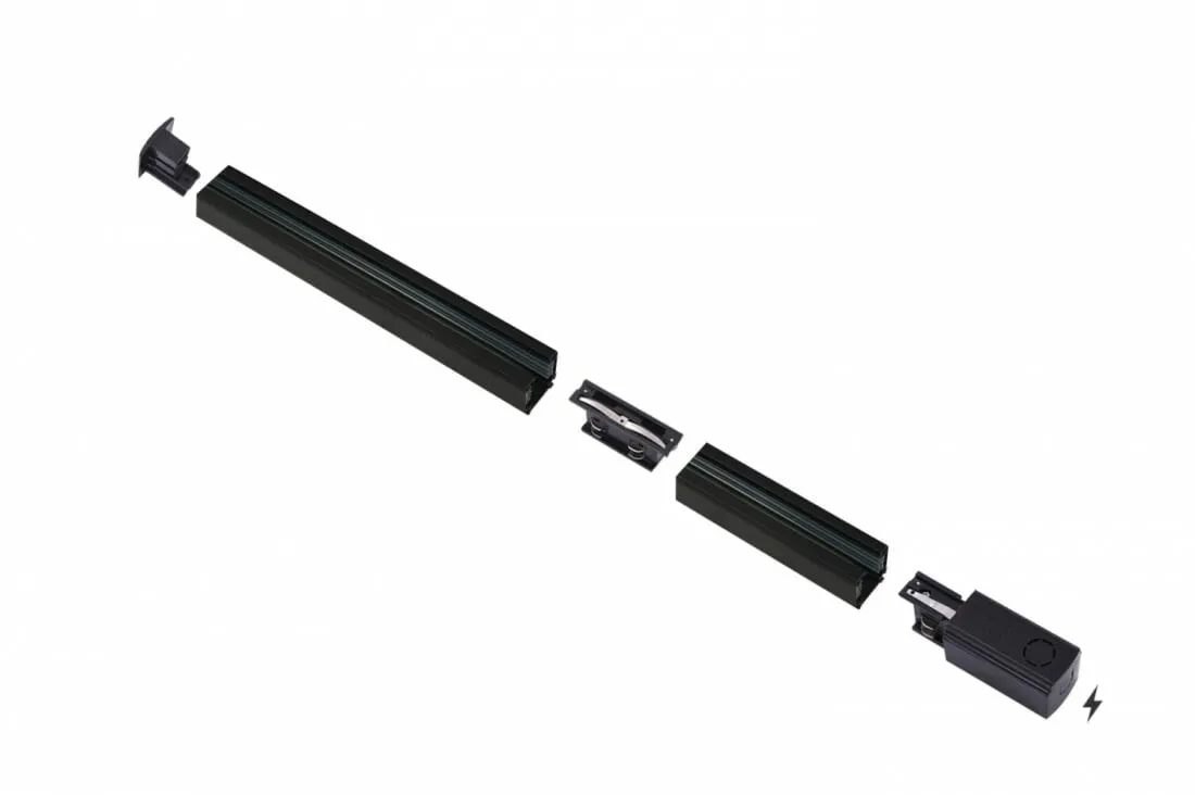 ZESTAW DŁUGI szyny+łącznik prosty+zasilanie+zaślepka AZzardo - 3m+1,5m - Biały