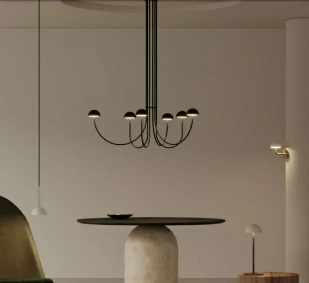 DUSSA 6 Aromas del Campo żyrandol - Trawertyn/czarny