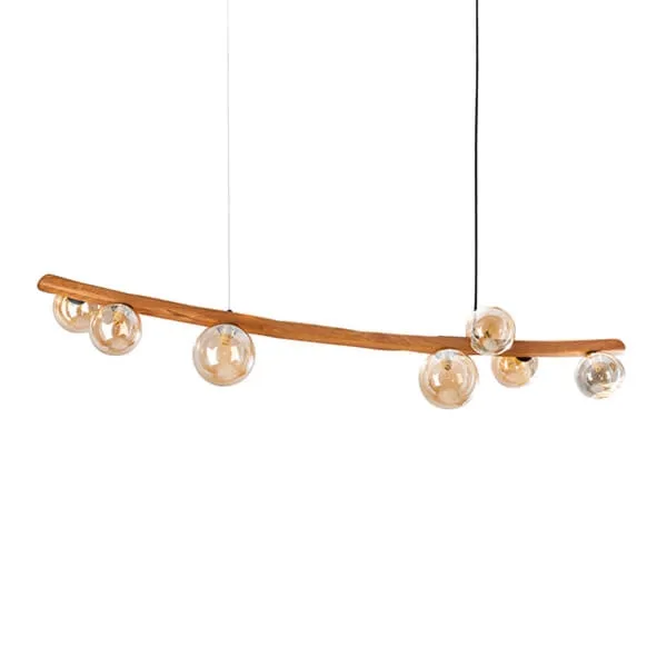 LUMIO WOOD 7 HPlampy drewniana lampa wisząca - Bursztynowy