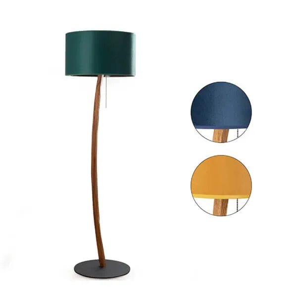 WOOD BANAN HPlampy drewniana lampa podłogowa - Zielony