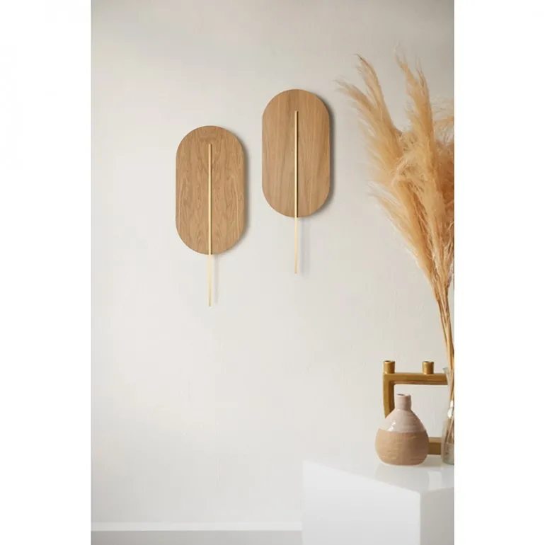 ROKKE WOOD Ummo drewniany kinkiet z detalem - Czarny