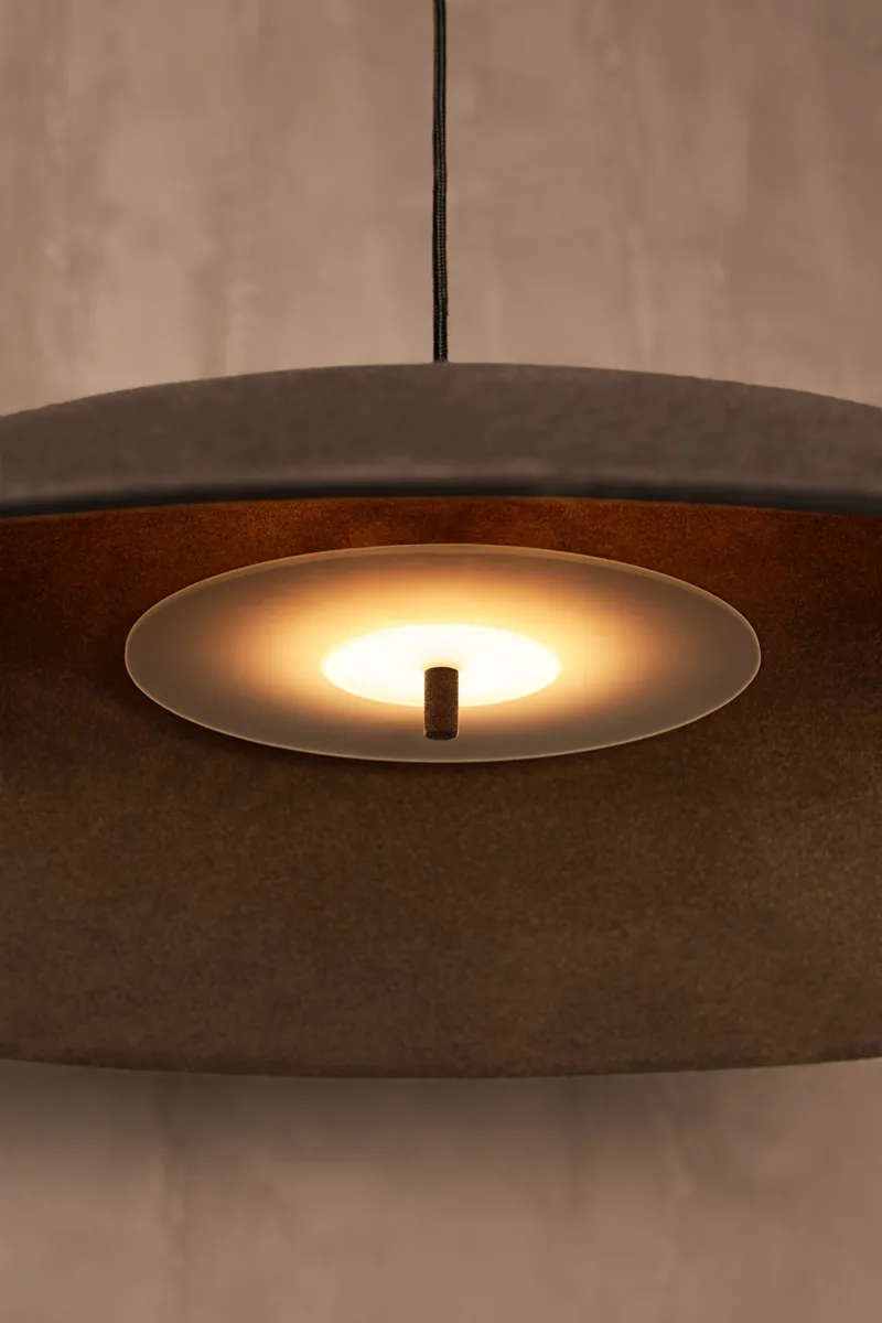 TELSTAR Velvet LoftLight lampa wisząca - śr. 60cm, wys.9cm - Oliwkowoszary