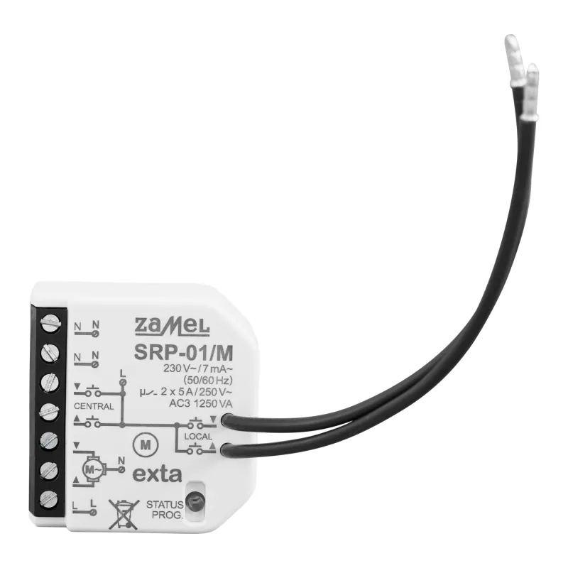 STEROWNIK mini do rolet dopuszkowy przewodowy ZAMEL SRP-01/M