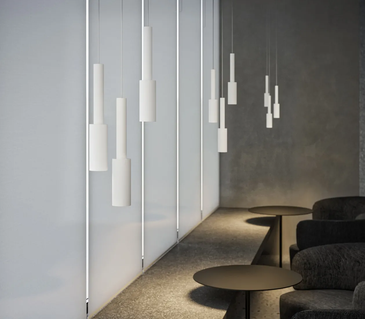 TUBINO Panzeri lampa wisząca - Tytan