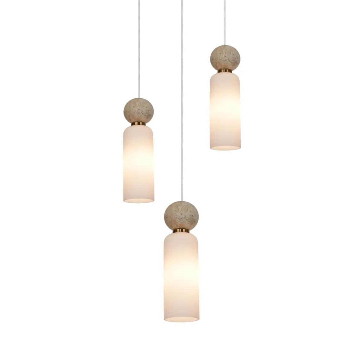 SANTOS 3 Italux lampa wisząca - Czarny z szarą kulą