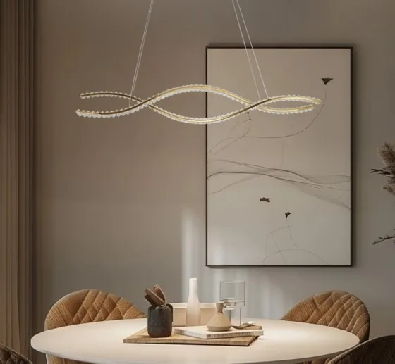 SPARK WAVES PENDANT CCT DIMM+ pilot AZzardo lampa wisząca - 120cm - Złoty