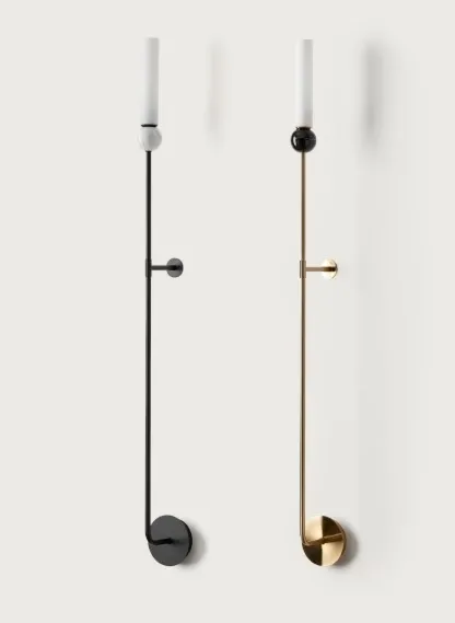 DELIE L Aromas del Campo długi kinkiet z marmurową kulą - Stare złoto-czarny marmur