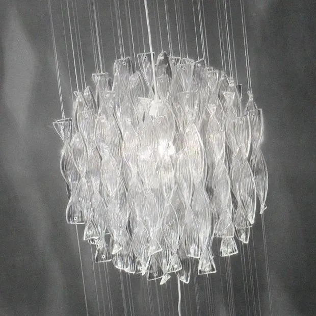 AURA Axo Light lampa wisząca unikatowy design - Pojedyncza śr. 60cm - Kryształ Rigadin