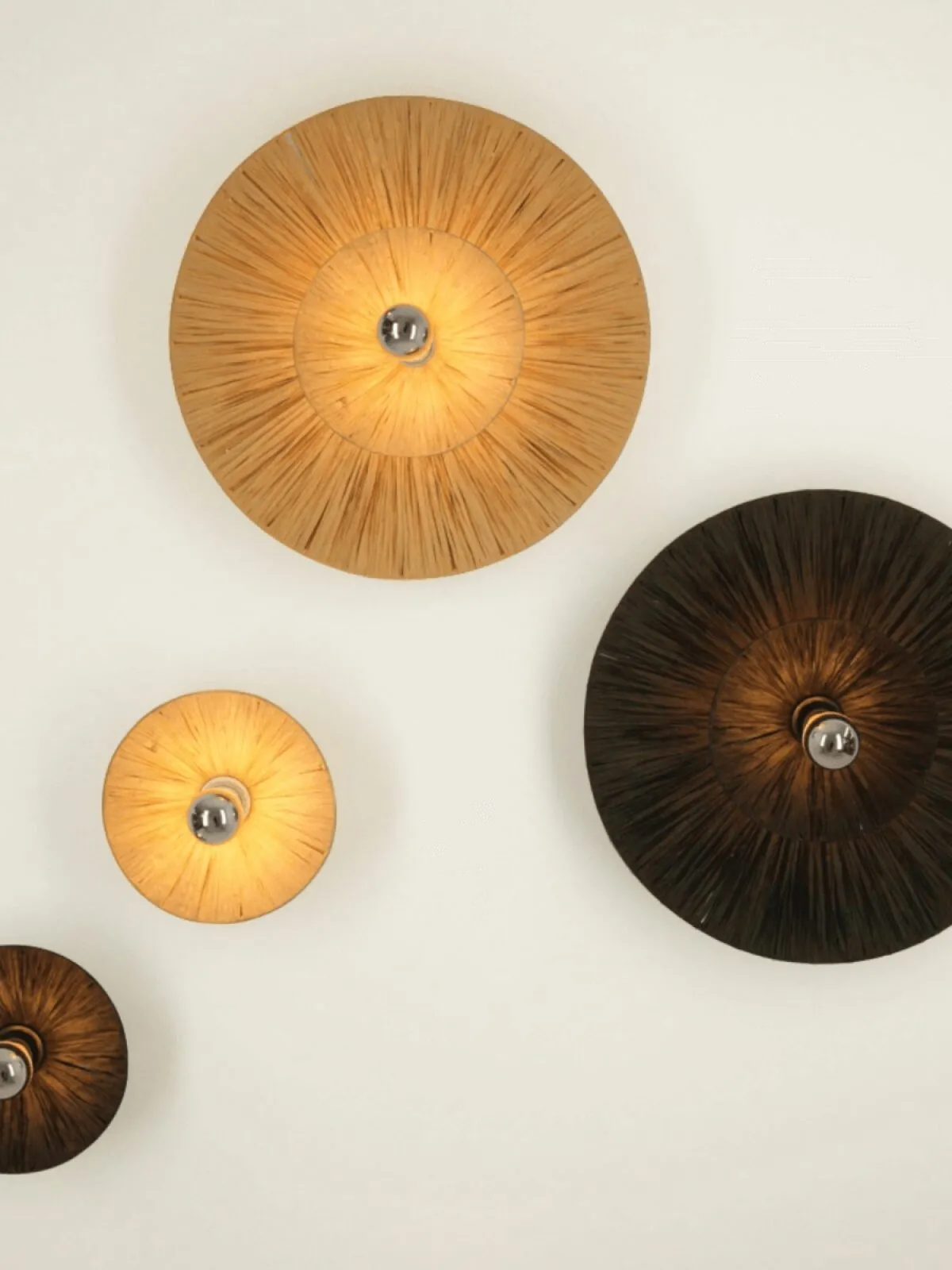 25332,25333 RATTAN maxi Zambelis kinkiet- 2 kolory - Naturalny