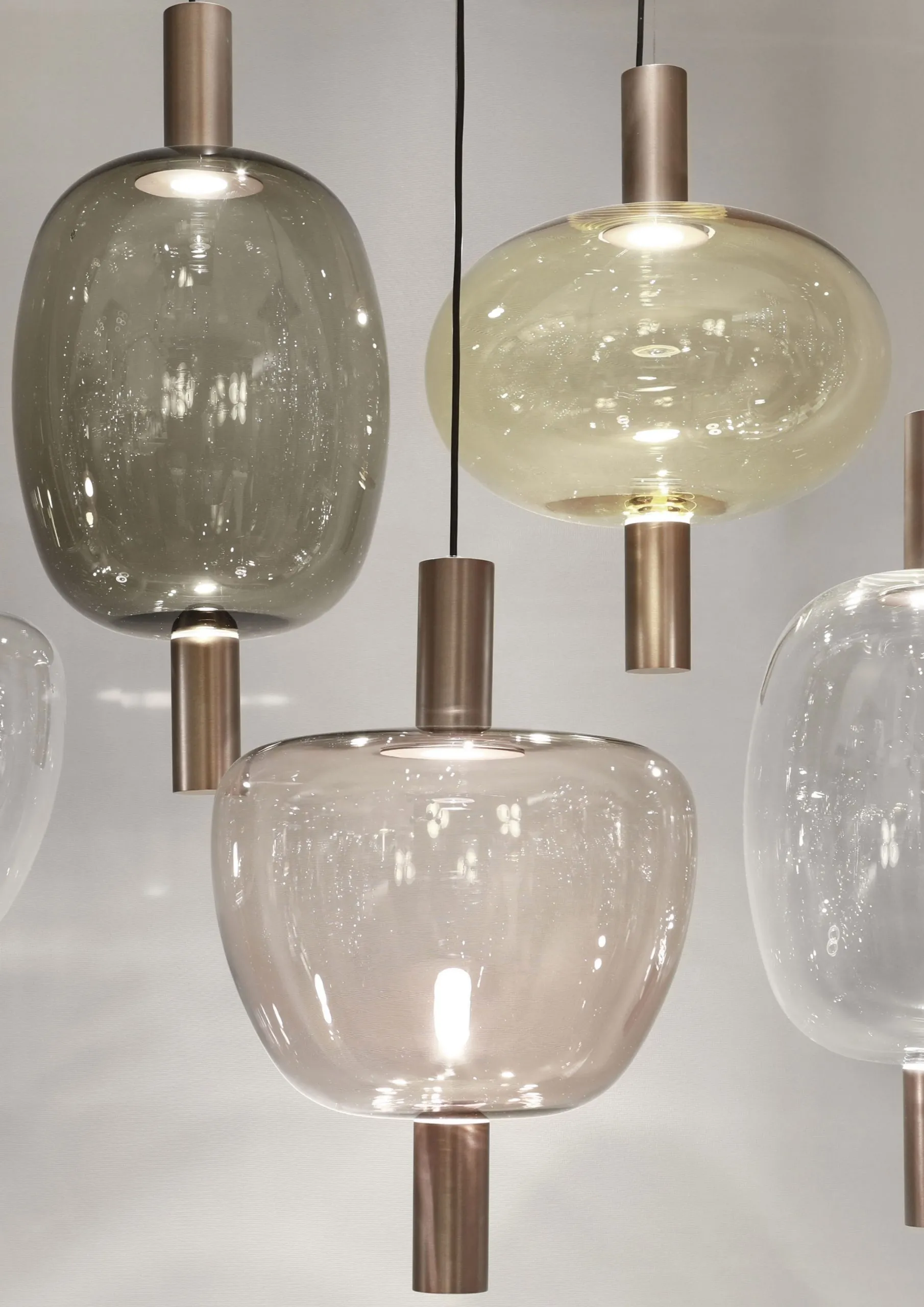 RIFLESSO Vistosi lampa wisząca - RIFLESSO SP1 bursztynowy - Matowa miedź - 3000K