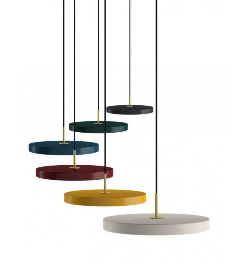 ASTERIA Umage lampa wisząca - Bladooliwkowa - Top w kolorze stali