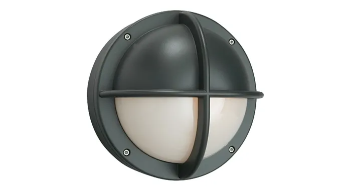 KIRUNA Norlys kinkiet - Aluminium - 1 x E27 z mlecznym kloszem