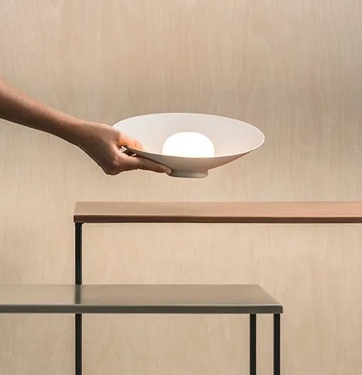 MUSA Vibia lampa stołowa - Biały - Kabel z wtyczką