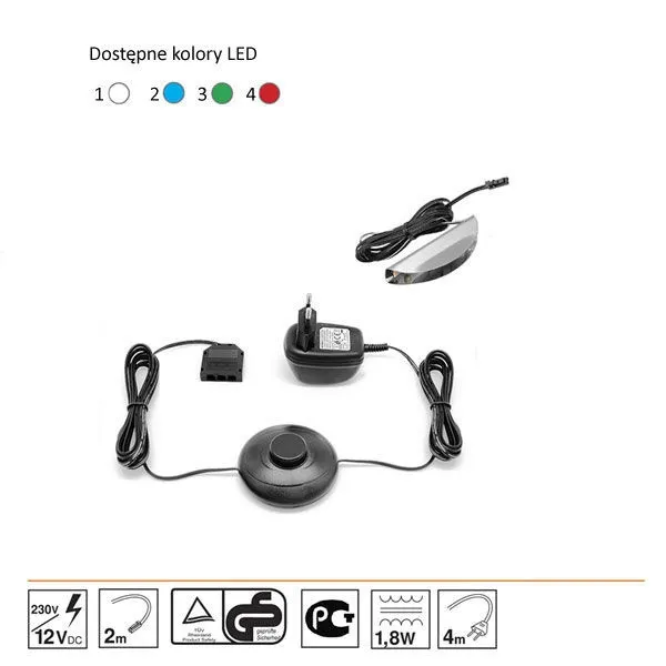 Oświetlenie 1 LED białe High Glossy Furniture