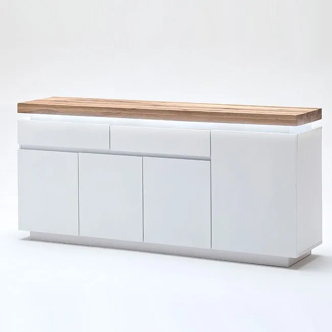 Komoda z drzwiami biała / dąb mat 175 cm Ramona