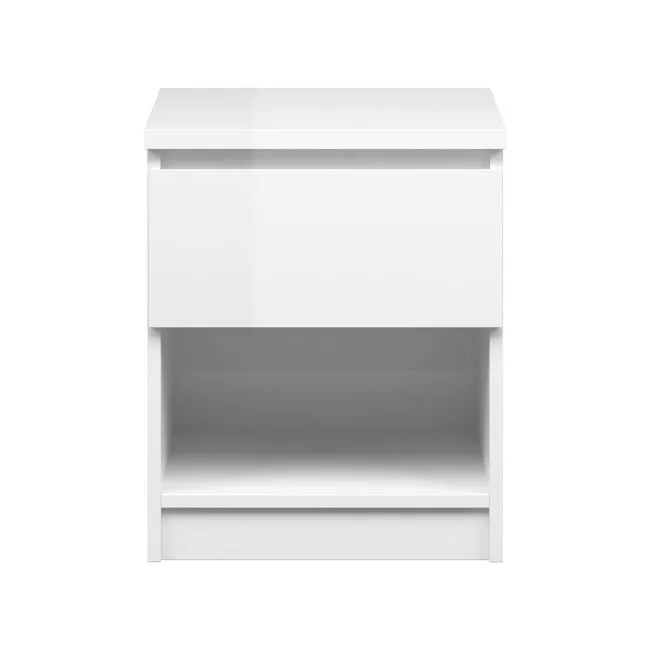 Szafka nocna biała wysoki połysk 40 cm Naia