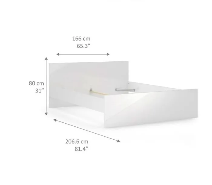 Łóżko dwuosobowe białe 160x200 cm Naia