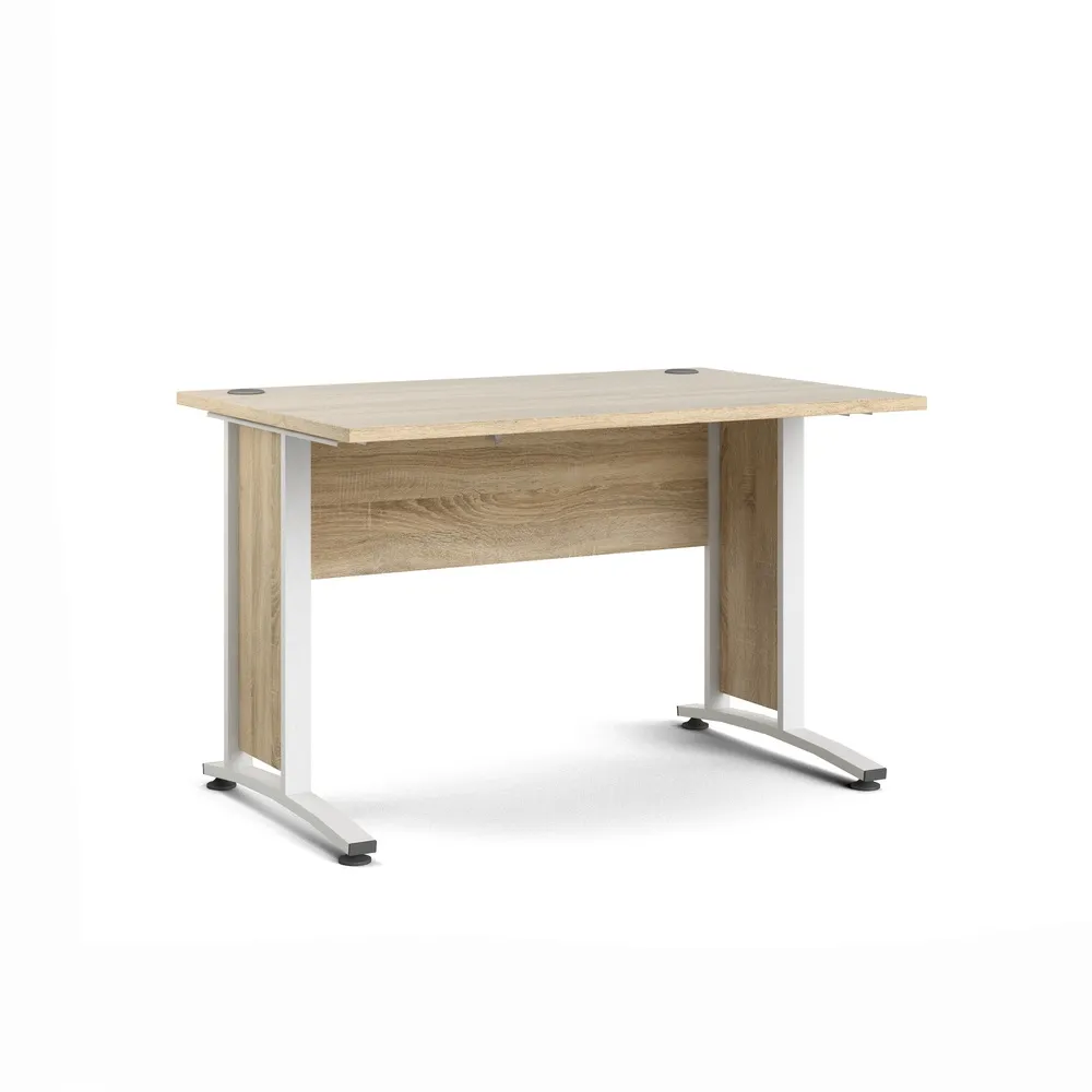 Biurko proste dąb sonoma / białe mat 120 cm Prima