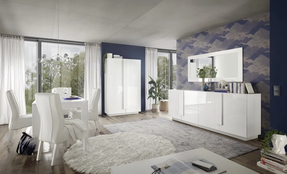 Stół rozkładany biały wysoki połysk 137 - 185 x 90 cm Sorelle