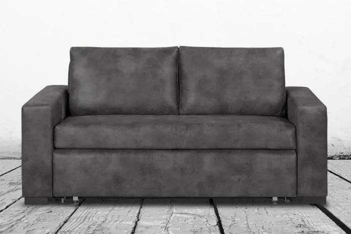 Sofa 2-osobowa z funkcją spania tapicerowana grafitowa Derry