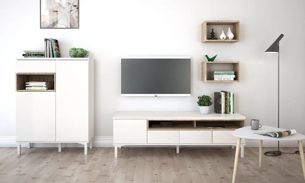 Półka wisząca kostka dąb sonoma mat 44 x 25 cm Roomers