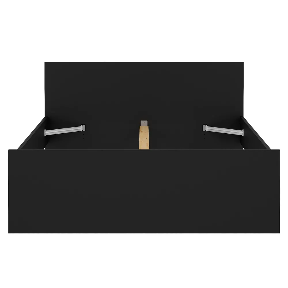 Łóżko dwuosobowe czarne 140x90 cm Naia