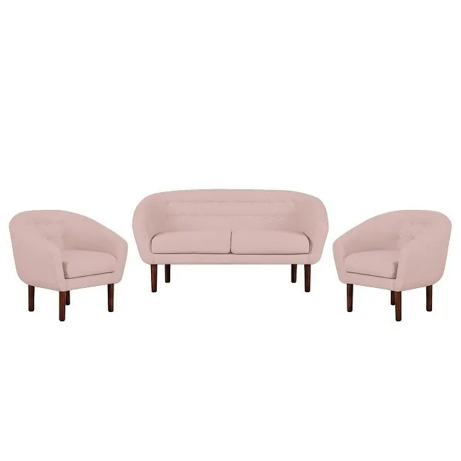 Fotel kubełkowy tapicerowany różowy Tana