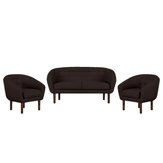 Fotel kubełkowy tapicerowany brązowy Tana