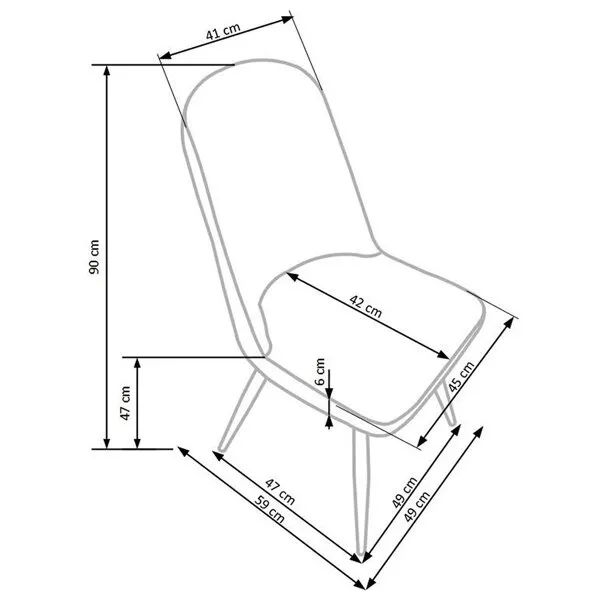 Krzesło do jadalni tapicerowane kremowe K214