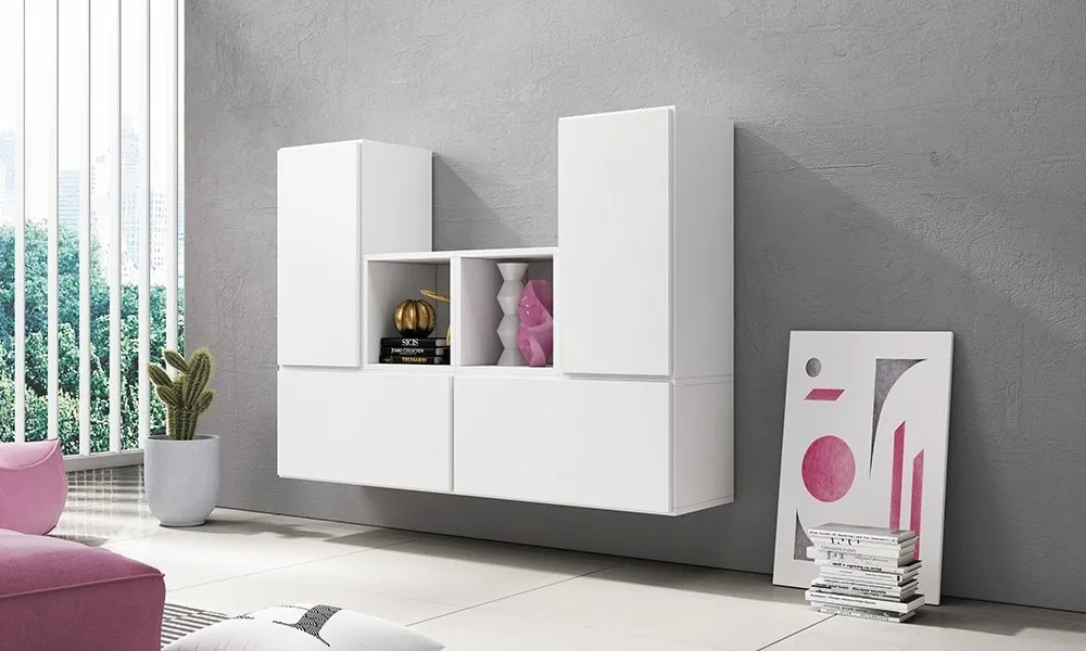 Komoda modułowa z drzwiami biała mat 150 cm Rock 18