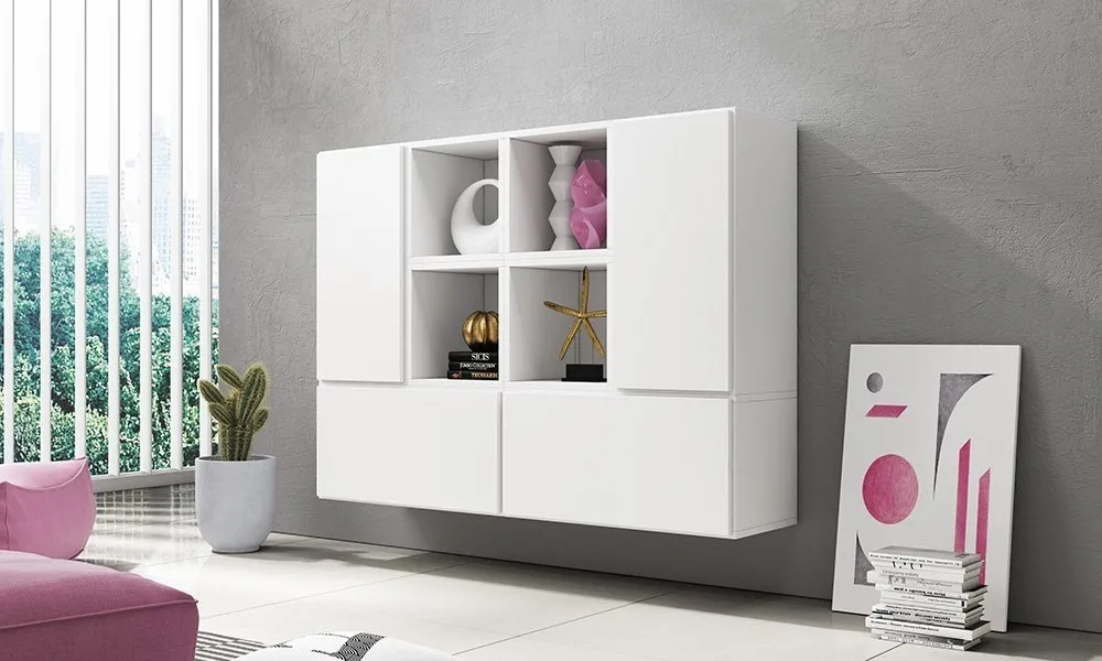 Komoda modułowa wysoka biała mat 150 cm Rock 19