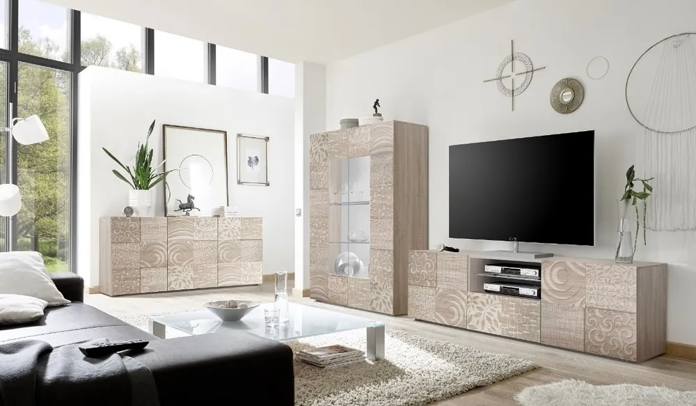 Witryna dwudrzwiowa dąb sonoma mat 121 x 166 cm Vero