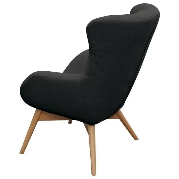 Fotel wypoczynkowy tapicerowany grafitowy Vabi