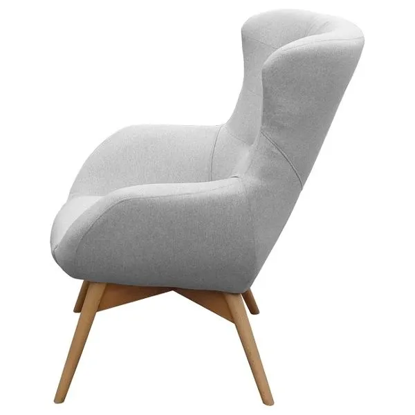 Fotel wypoczynkowy tapicerowany szary Vabi