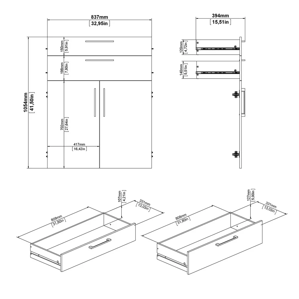 Szafka biurowa biały mat mat 89 cm Prima