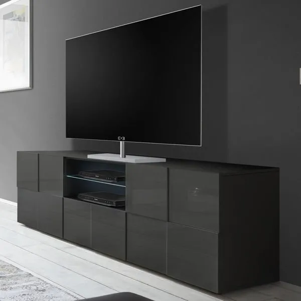 Szafka RTV antracyt połysk 181 cm Solo