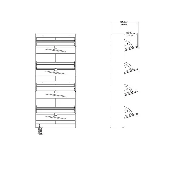 Szafka na buty biała mat 70 cm Roma