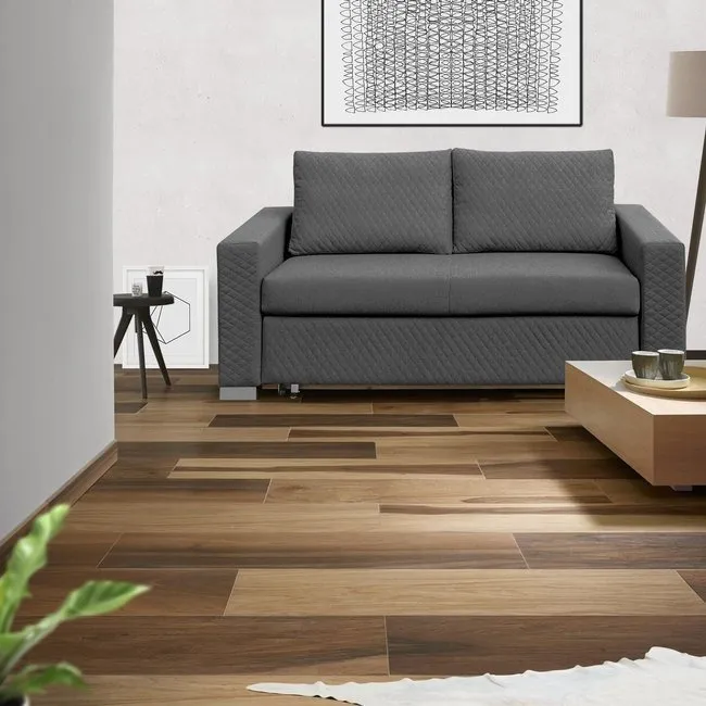 Sofa 2-osobowa tapicerowana grafitowa Derpik