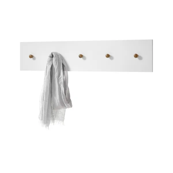 Wieszak ścienny biały / dąb mat 97 cm Malmo