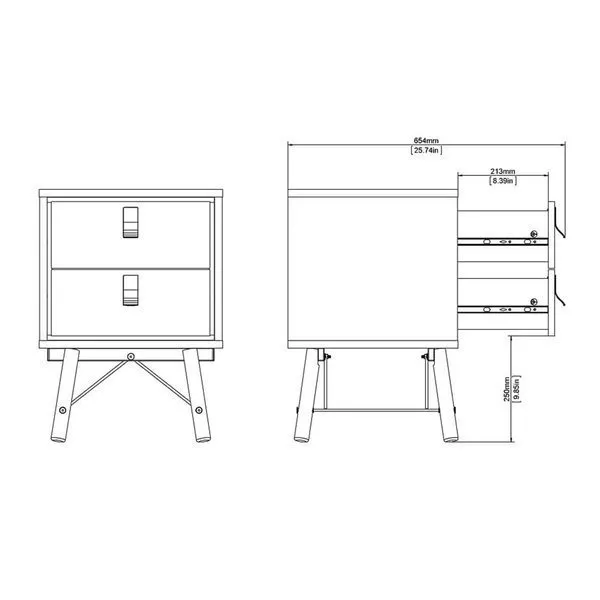Szafka nocna biała mat 43 cm Ryan
