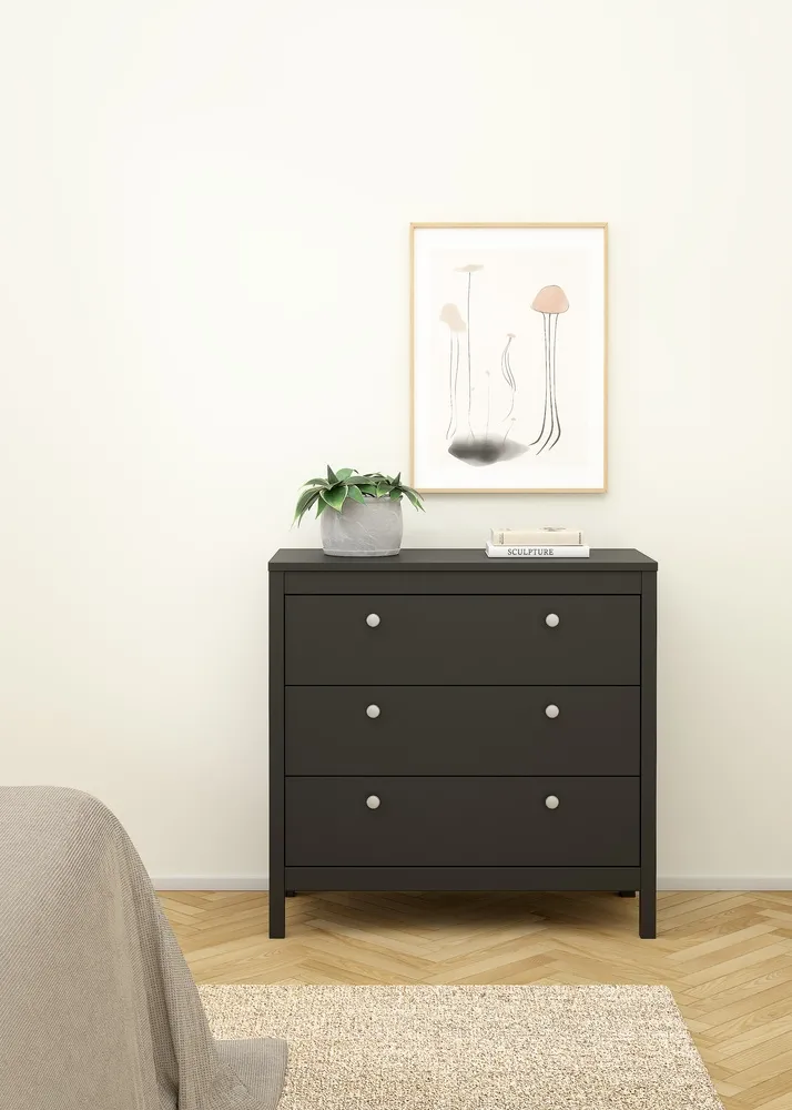 Komoda z szufladami czarna mat 82 cm Madrid