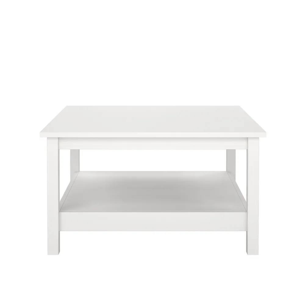 Stolik kawowy z półką biały mat 81 x 81 cm Madrid