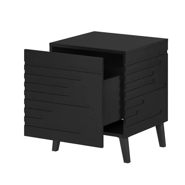 Komplet szafek nocnych czarny mat 44 cm Ikon