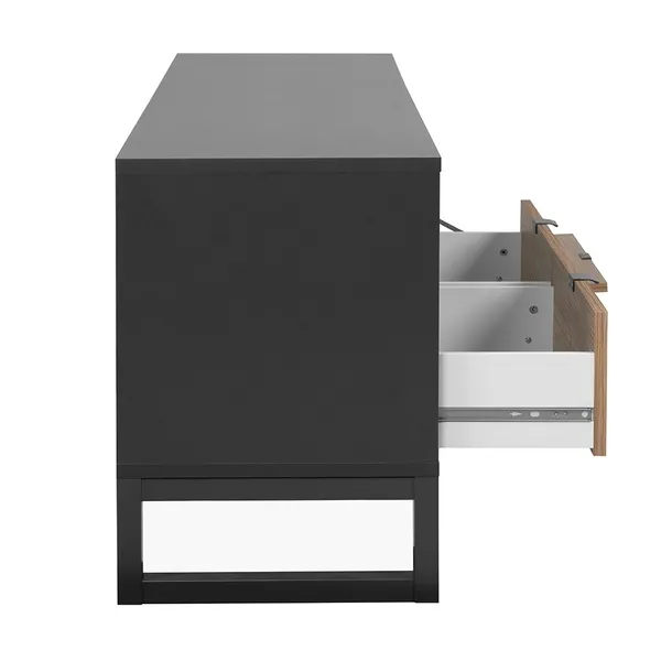 Szafka RTV antracyt / dekor bambus mat 160 cm Sumatra