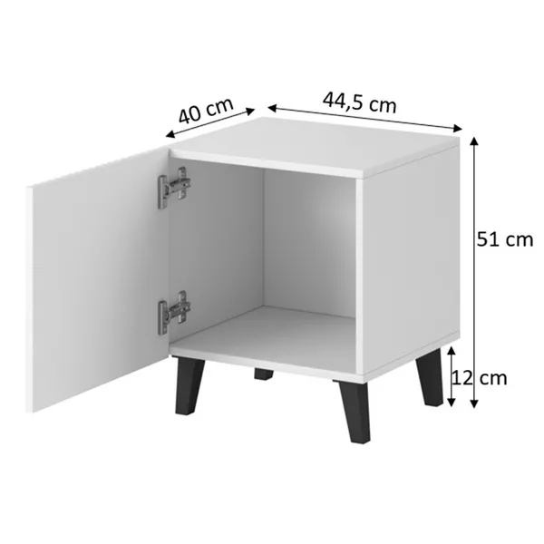 Komplet szafek nocnych czarny mat 44 cm Malia